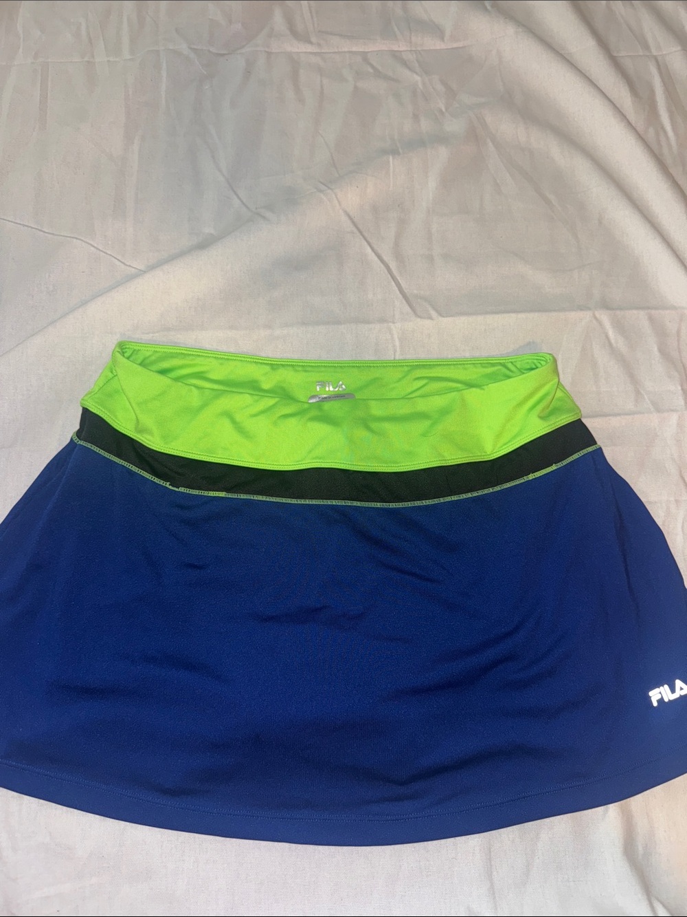 Fila Blue Skort with Neon Green Waistband